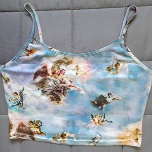 Renaissance Angel Crop Top Baby Blue